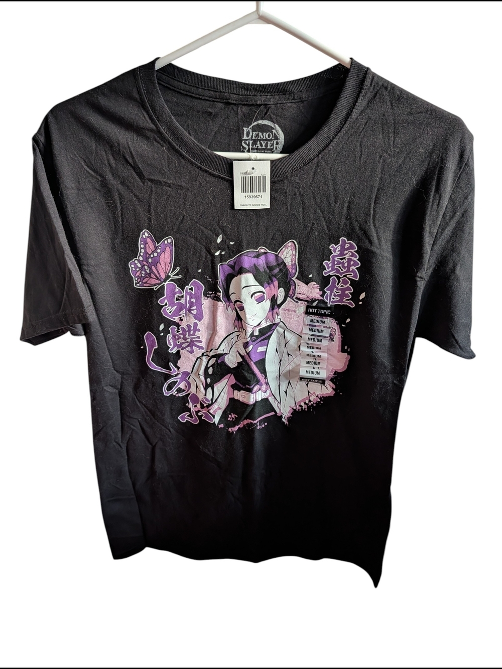 Demon Slayer Shinobu Kocho Graphic Tee Black Medium NWT Hot Topic